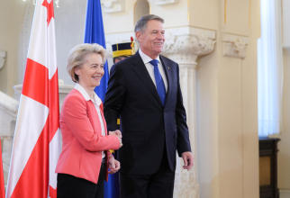 Ursula von der Leyen, președinta Comisiei Europene, primită la București de președintele român Klaus Iohannis. Foto: Palatul Cotroceni