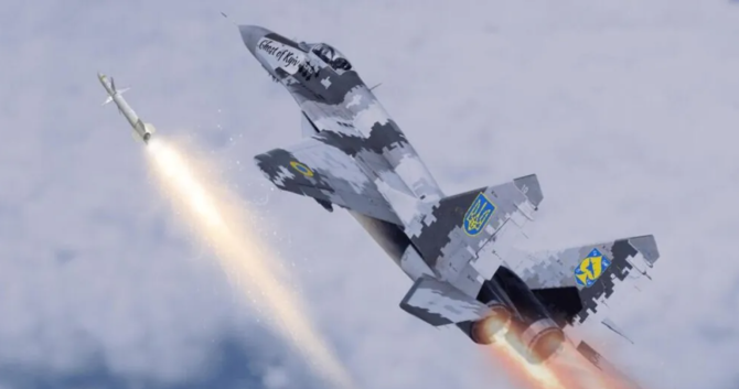 Imagine grafică a unui MiG-29 ucrainean lansând o rachetă. Foto: Root Nation