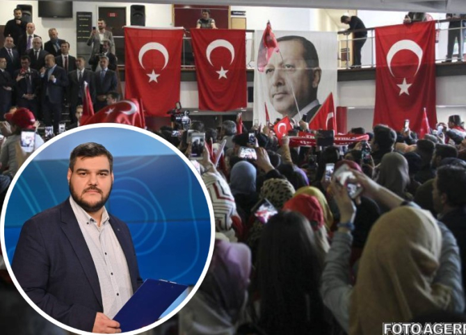 Foto Agerpres: Miting electoral al președintelui Recep Tayyip Erdogan; Mihai Isac.