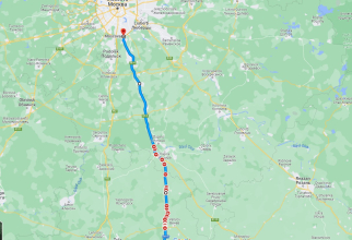 Autostrada M4 Rostov pe Don - Moscova este blocată pe mai multe porțiuni în apropiere de capitală / Harta: google maps, 24 iunie 2023