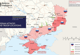 Contraofensiva Ucrainei, hartă datată cu 16 iunie 2023. Foto: Ministerul Apărării britanic