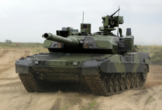 Leopard 2A7+ cu sistem de protecție activă Trophy integrat. Foto: Krauss Maffei Wegmann