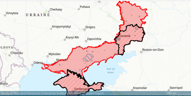 Frontul ucrainean în iunie 2023. Foto: ISW