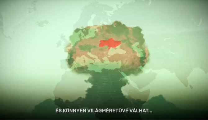 Harta Ucrainei fără Crimeea, promovată de guvernul din Ungaria într-un clip în care cere pace. Foto: Captura video guvernul de la Budapesta