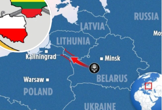Harta zonei baltice. Coridorul Suwalki / Sursă: The Sun; NATO