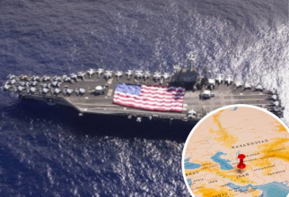 Foto: Portavionul USS-Nimitz, US Navy / harta Orientului Mijlociu / wikipedia