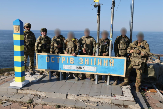 Grănicerii ucraineni au instalat un post de frontieră pe Insula Șerpilor. Sursa foto: gur.gov.ua.