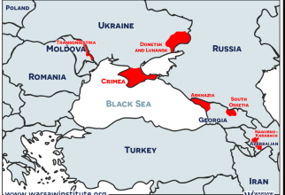 Harta conflictelor înghețate în Europa, înainte de invadarea Ucrainei de către Rusia în februarie 2022. Photo credit: Warsaw Institute