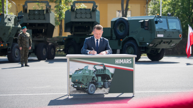 Polonia a semnat contractul-cadru pentru achiziția a 486 de lansatoare M142 HIMARS. Foto: Ministerul Apărării de la Varșovia