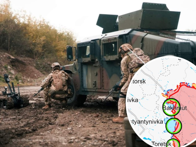 Harta frontului de la Bahmut, estul Ucrainei / ISW
