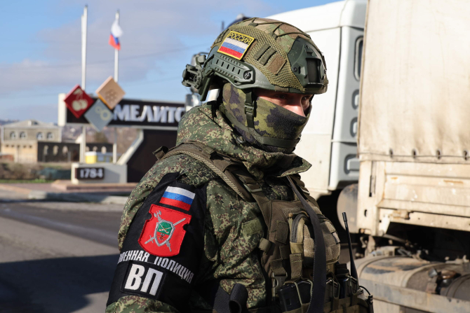 Trupe ale ocupantului rus la Zaporojie, Ucraina. Foto: Foto: Ministerul Apărării din Rusia