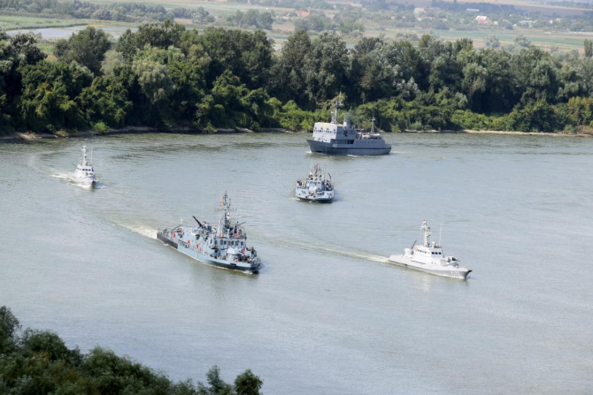 Exercițiu pe Dunăre între Ucraina și România, în 2019. Foto: ArmiyaInform via UNIAN