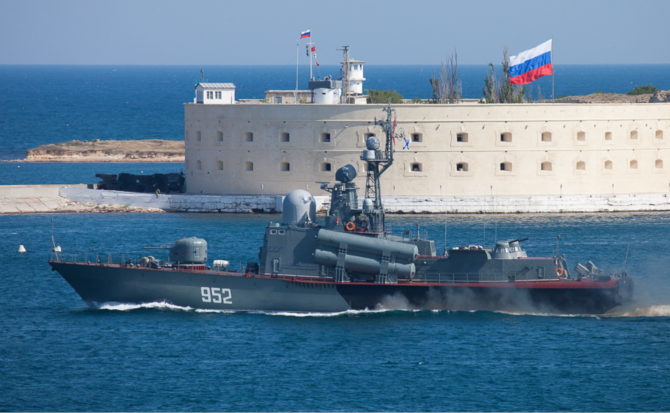 Flota rusă a Mării Negre, în Sevastopolul ocupat, Crimeea. Foto: Ministerul Apărării de la Moscova