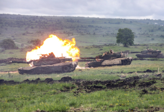 Tancuri Abrams ale Armatei SUA din Batalionul 2, Regimentul 5 Cavalerie, Echipa de luptă Brigada 1 Blindată, Divizia 1 Cavalerie - Exerciții la Cincu, în 2021