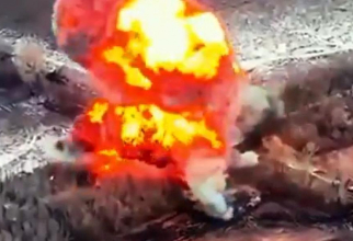 Explozia care distrus un obuzier rus 2S19 Msta-S