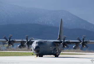 C-130 Hercules al Forțelor Aeriene Franceze, aterizând în premieră la Brașov. Photo source: Aigle Mission