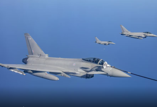 Avioane de luptă Eurofighter Typhoon în cadrul unui exercițiu în 2020 desfășurat de Marea Britanie. Photo source: British Crown via UK Defence Journal