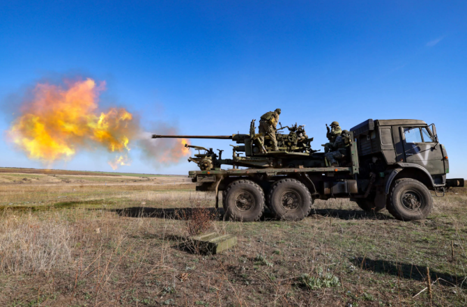 Armata rusă acționând în zona Zaporojie, teritoriu ucrainean ocupat ilegal. Foto: Ministerul Apărării din Rusia