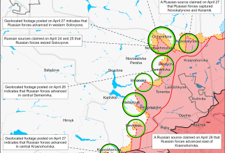 Harta frontului din zona Avdivka - ISW