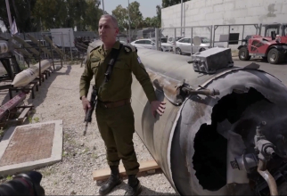 Rachetă balistică iraniană, prezentată de IDF / captură video Reuters 