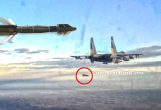 Un avion ucrainean Su-27 lansează o bombă AASM. Sursa Foto: Telegram/ WarbirdCrew/