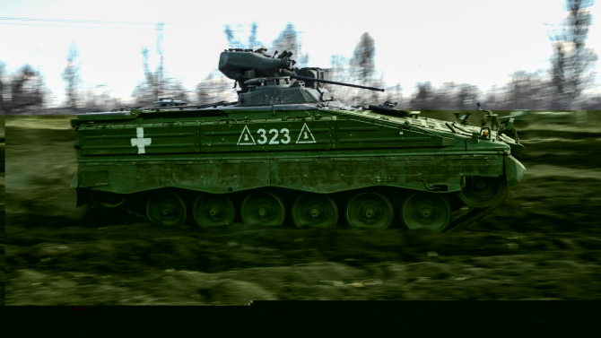 Un material video publicat la 1 aprilie 2024 de către Ministerul rus al Apărării a oferit o prezentare detaliată a unui vehicul de luptă pentru infanterie (IFV) Marder 1A3 ucrainean capturat. Sursa foto: Ministerul rus al Apărării.