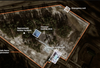 Construcția unor instalații de depozitare pentru arme nucleare tactice rusești descoperite în Belarus. Sursa foto: Video publicat de The New York Times.